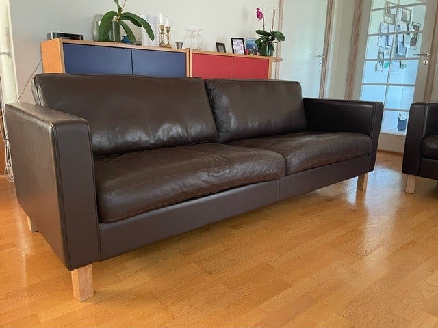 Sofa, læder, 3 pers.