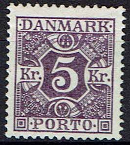 Danmark, ustemplet, portomærke