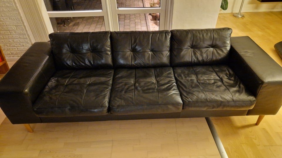 Sofa, læder, 3 pers.