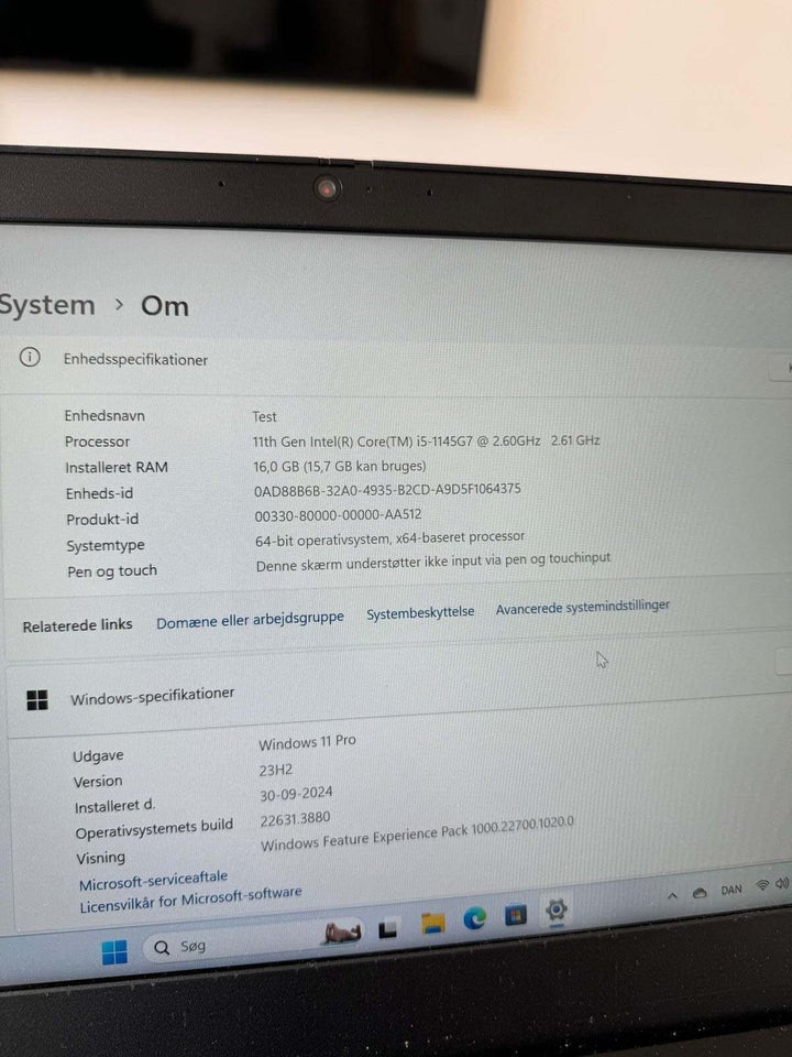 Lenovo T14s, 2.61 GHz, 16 GB ram