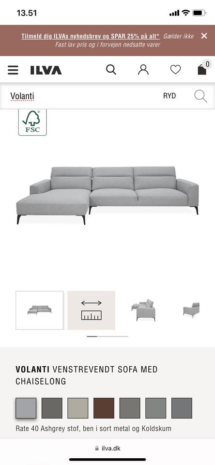 Sofa, 4 pers. , Ilva