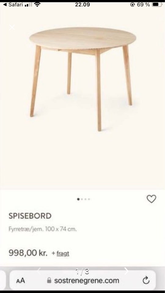 Spisebord, Træ, Søstrene Grene