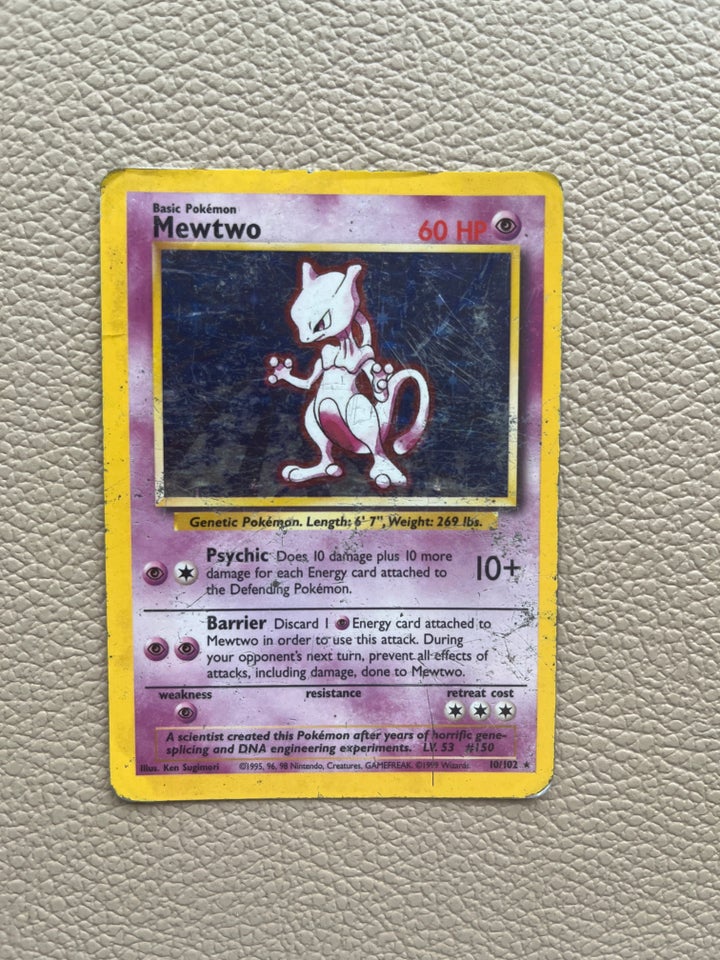 Samlekort, 3 Pokemon kort, Mewtwo