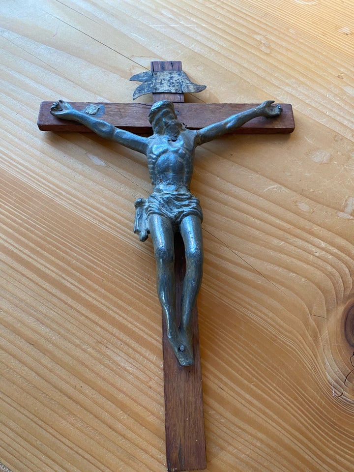 Vintage crucifix, Træ og metal, 100