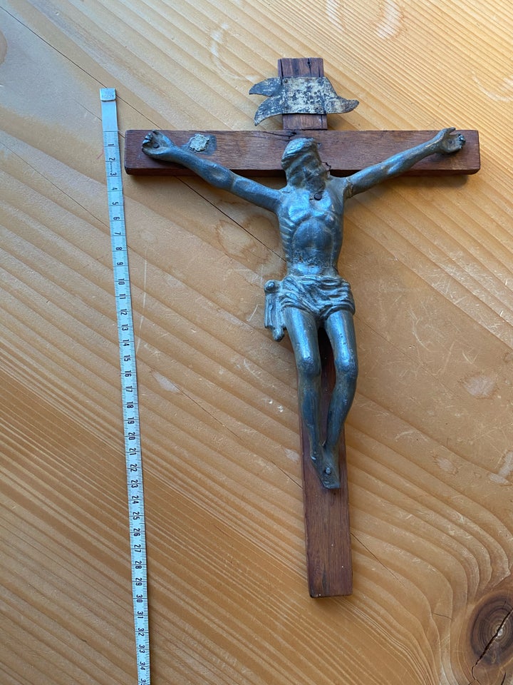 Vintage crucifix, Træ og metal, 100