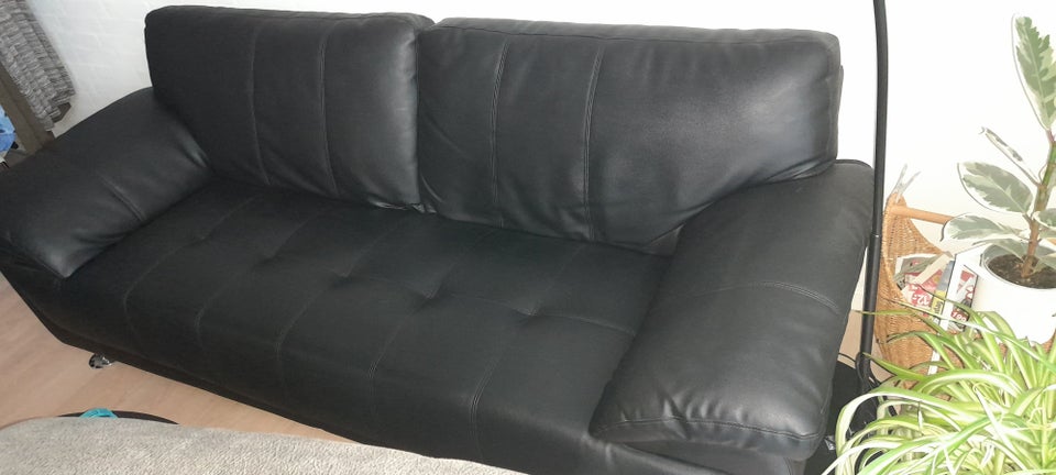 Sofa, læderlook, 3 pers.