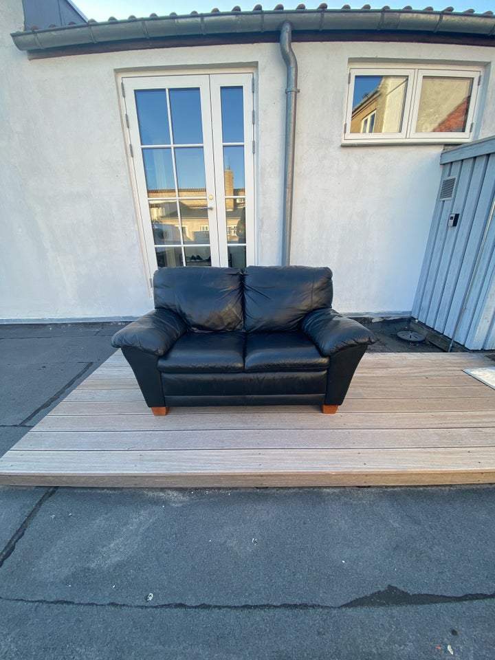 Sofa, læderlook, 2 pers.