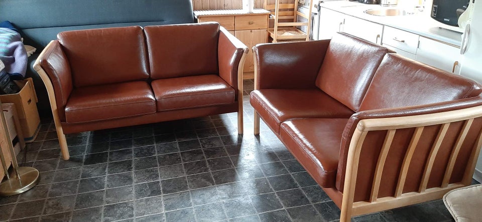 Sofa, læder, 2 pers.