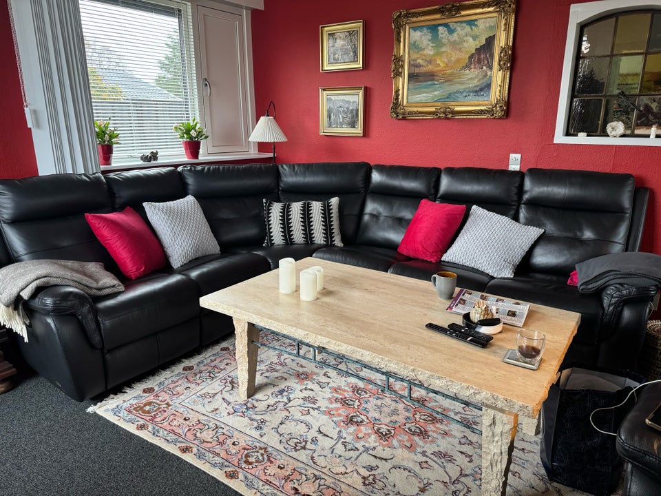 Hjørnesofa, læder, 6 pers.