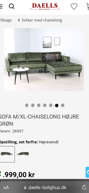 Sofa, velour, 5 pers.