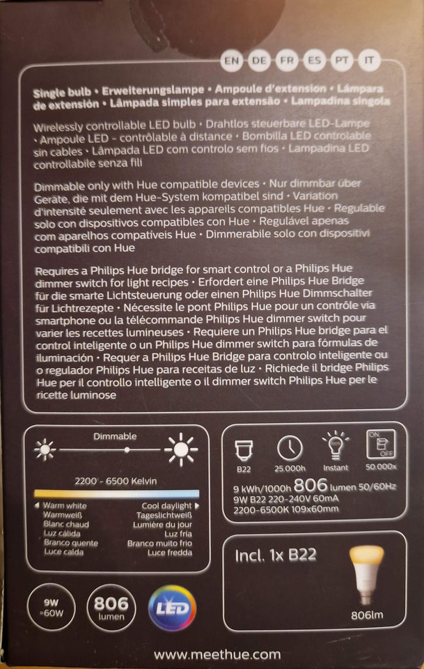 Pære, Philips Hue - White Ambience.