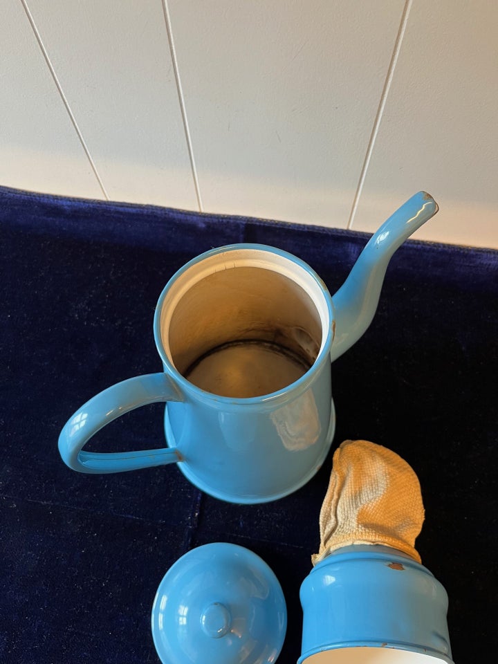 Emalje Madam Blå kaffekande Glud