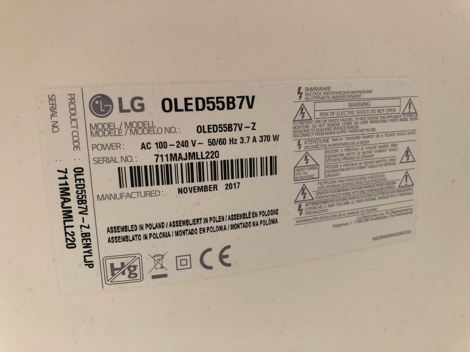 LG, OLED55B7V, 55"