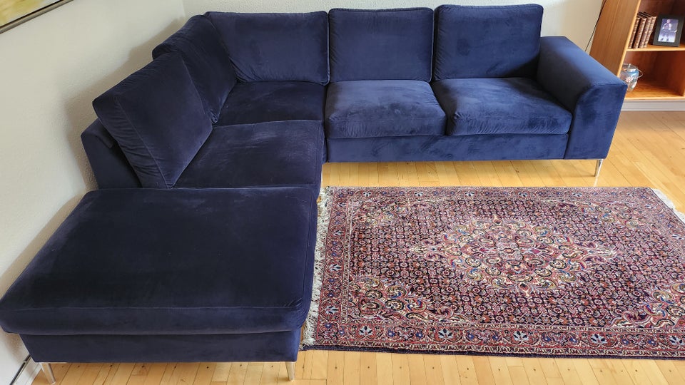 Hjørnesofa velour 5 pers