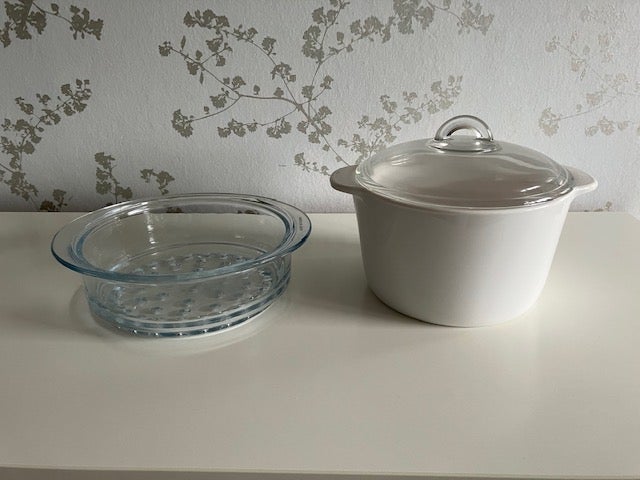 gryde med låg og dampindsats Pyrex