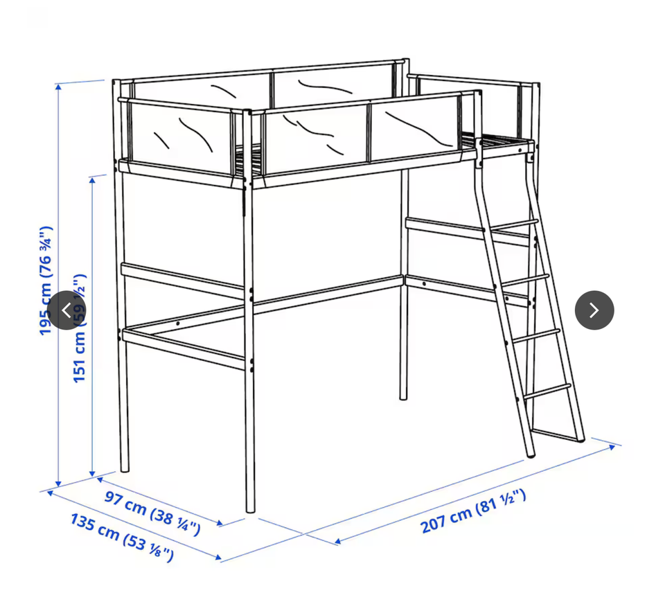 Højseng, Højseng Ikea, b: 97 l: 207