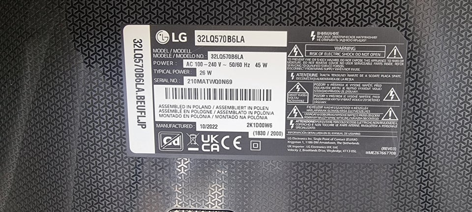 LED LG 32LQ570B6LA