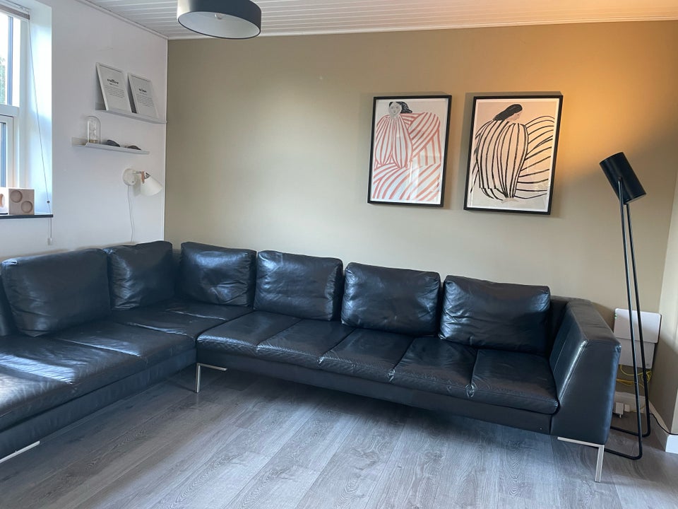 Sofa, læder, 6 pers.