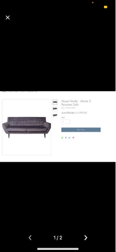 Sofa, velour, House Nordic