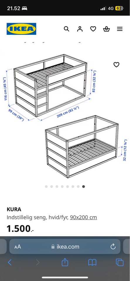 Højseng, b: 90 l: 200