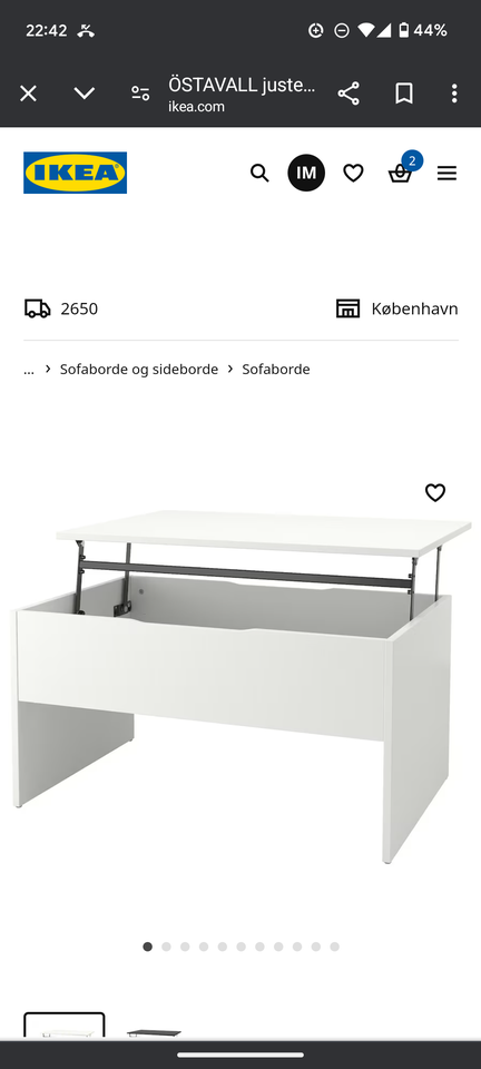 Sofabord Ikea fyrretræ l: 90