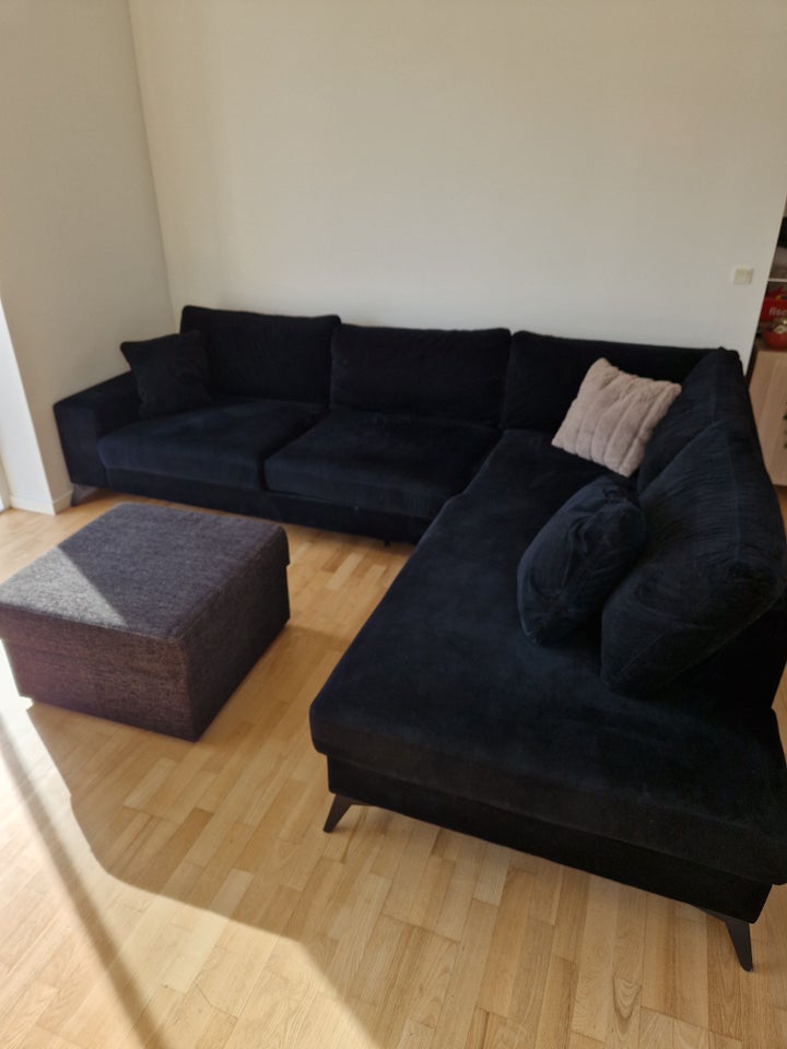 Hjørnesofa velour 5 pers