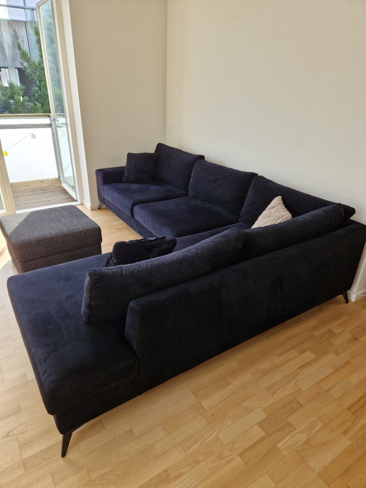 Hjørnesofa velour 5 pers