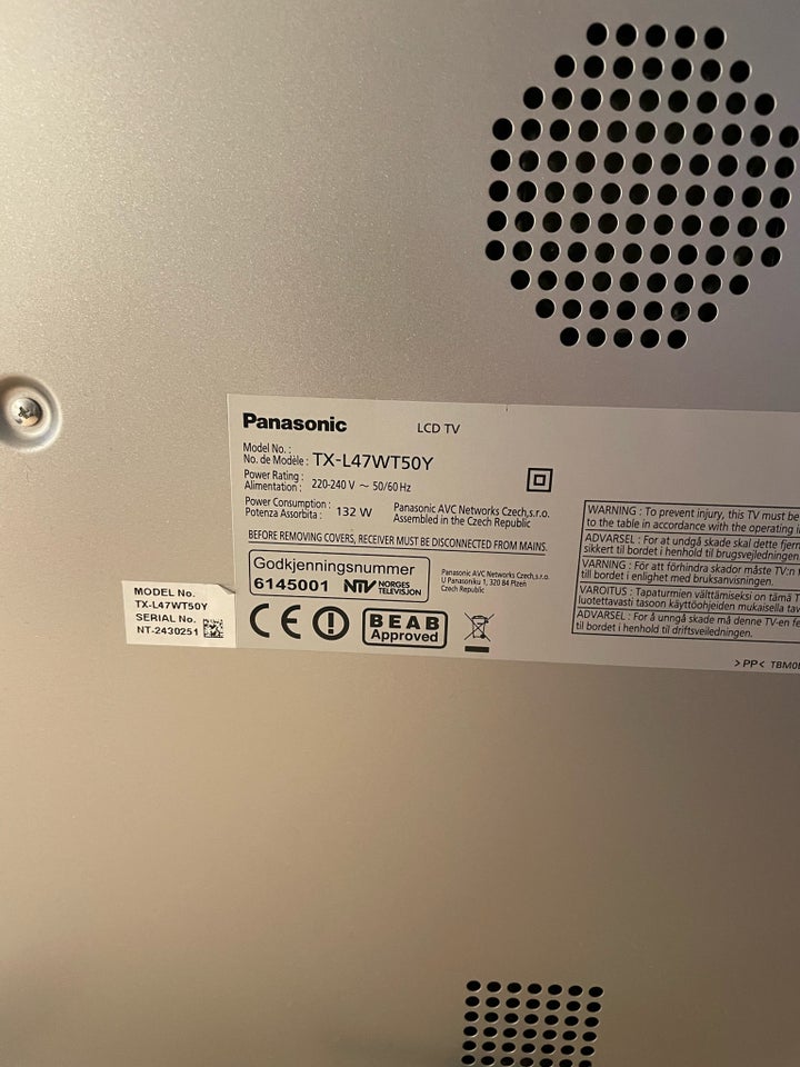 LED, Panasonic, TX-L47WT50Y