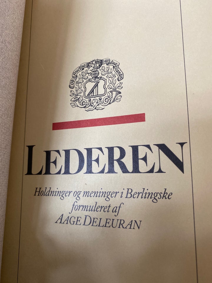 Lederen Aage Deleuran emne: