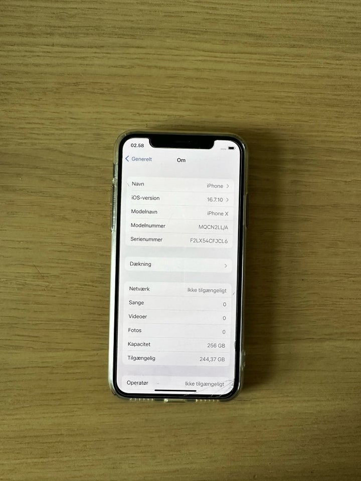 iPhone X, 256 GB, sort