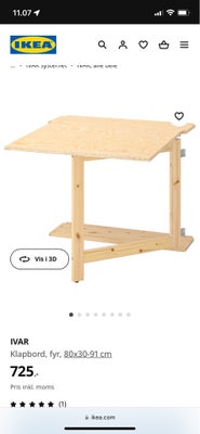 Skrivebord IKEA Ivar reol med