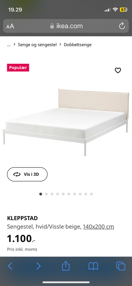 Sengeramme, IKEA, b: 140 l: 200