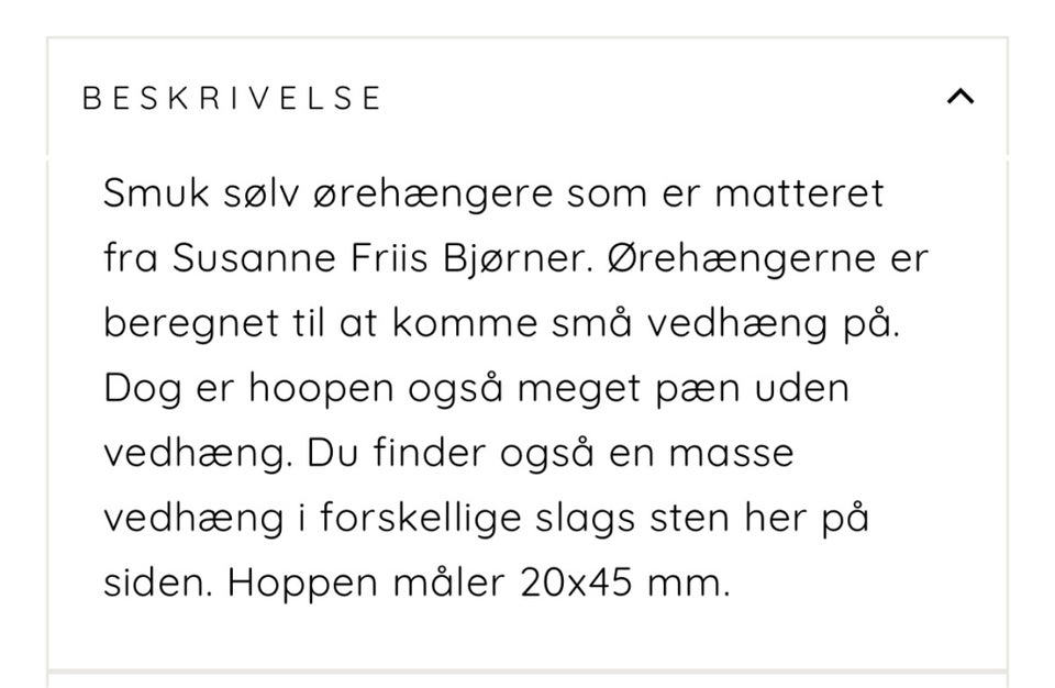 Øreringe, sølv, Susanne Friis