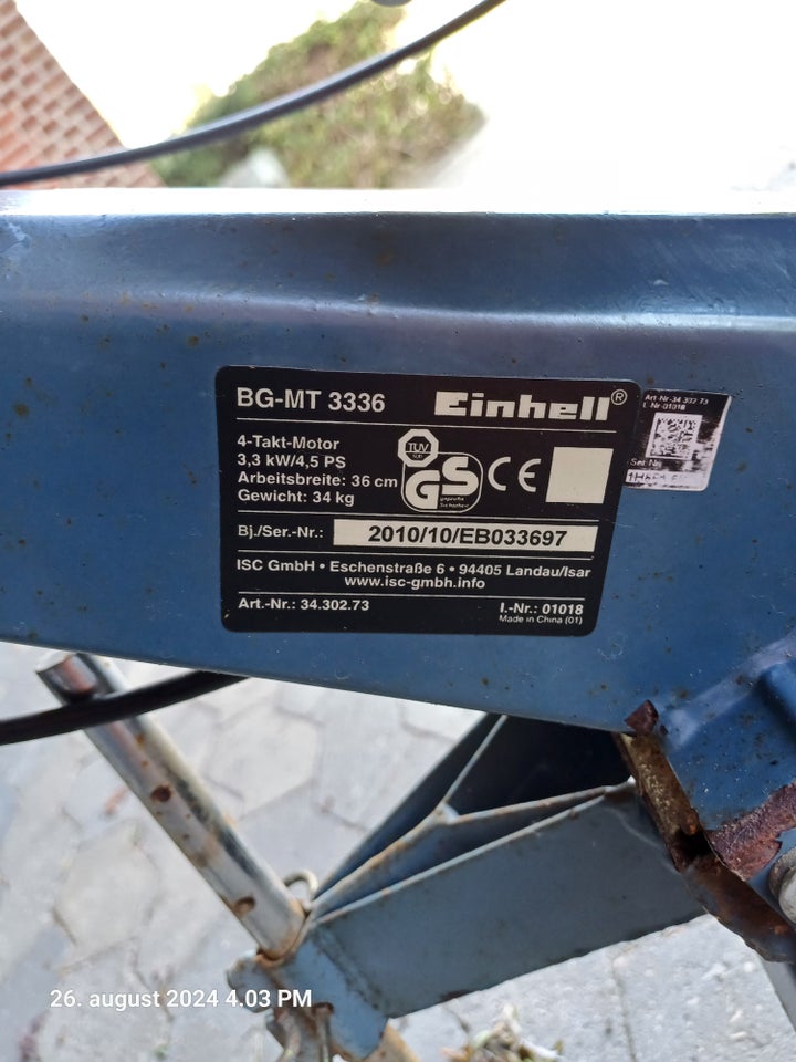 havefræser einhell 5 hk