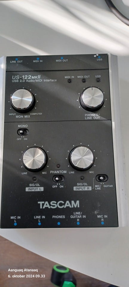 LYDKORT, TASCAM US-122mkII