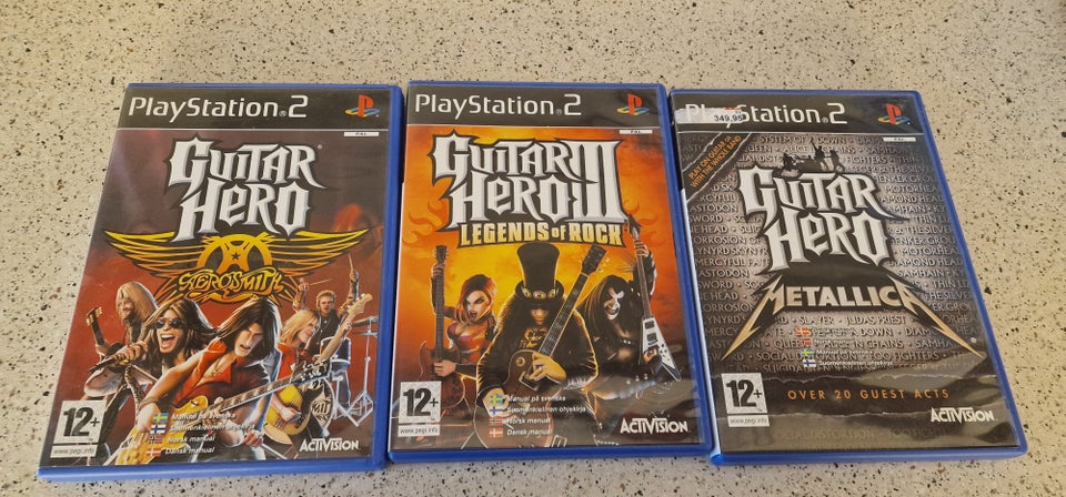 3 Guitar Hero spil sælges.., PS2