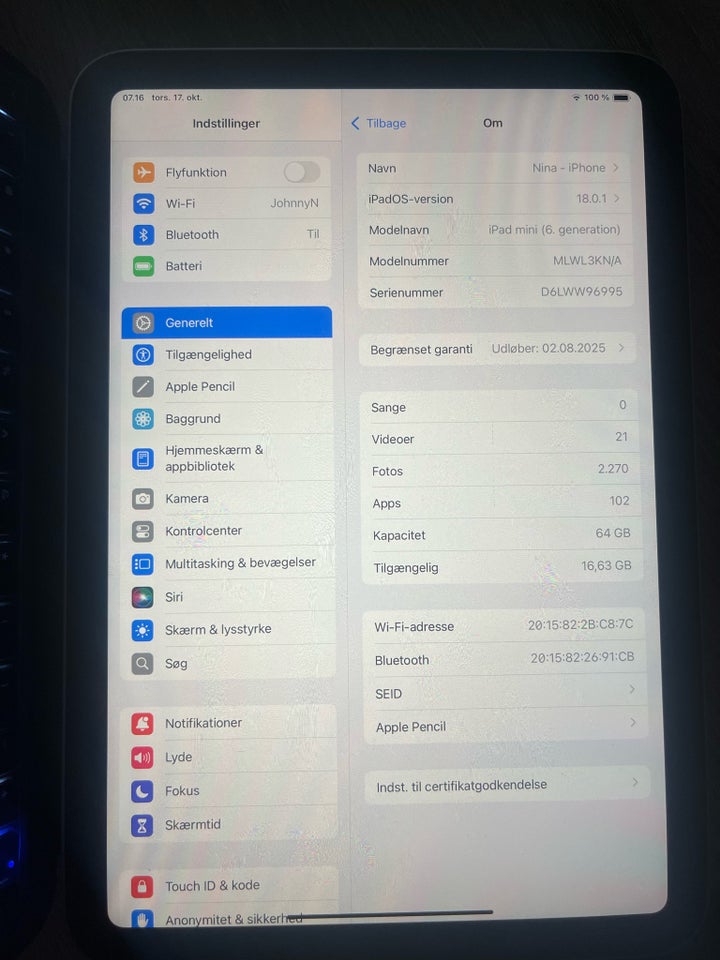 iPad mini 6, 64 GB, Perfekt