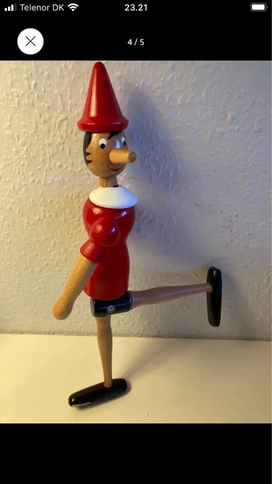 Stor 39 cm pinocchio trædukke