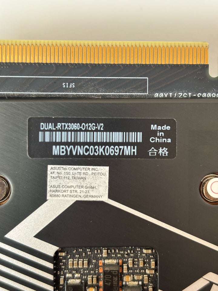 NVIDIA RTX 3060 12GB Asus, 12 GB RAM,