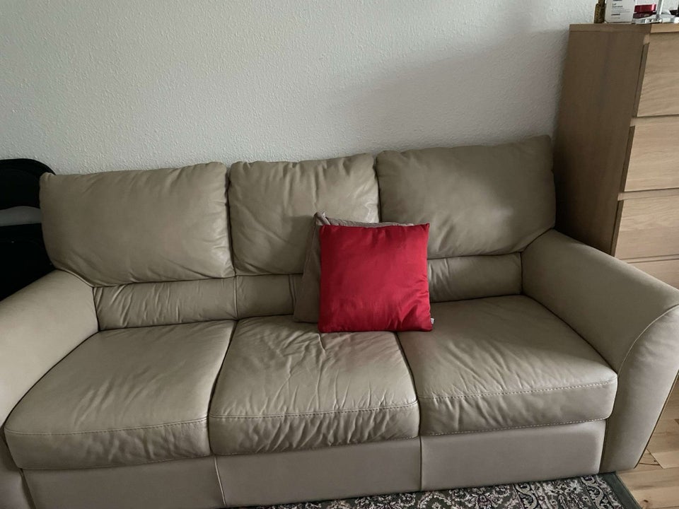 Sofa, læder, 4 pers.