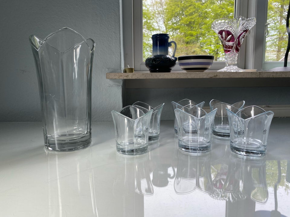 Glas Vase og lysestager Erik