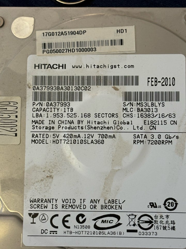 Hitachi 1000 GB Perfekt