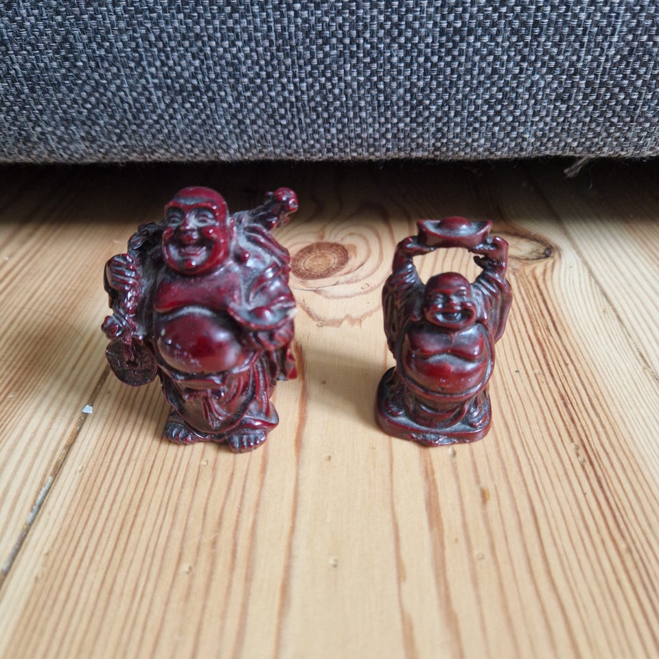 2 små buddha figurer Træ Buddha