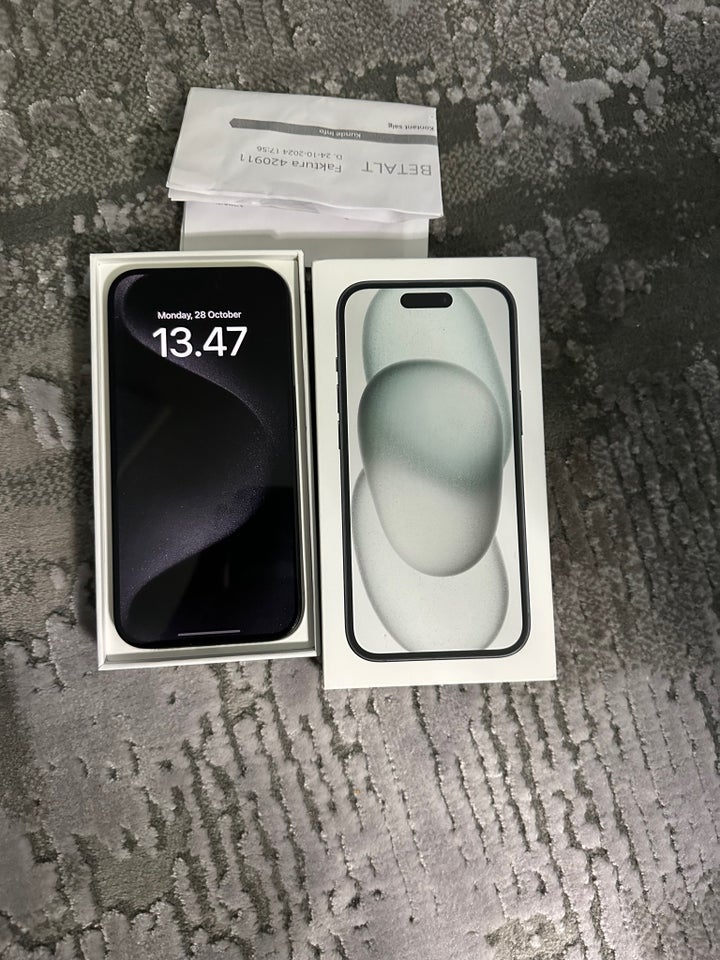 iPhone 15 Pro, 128 GB, sort