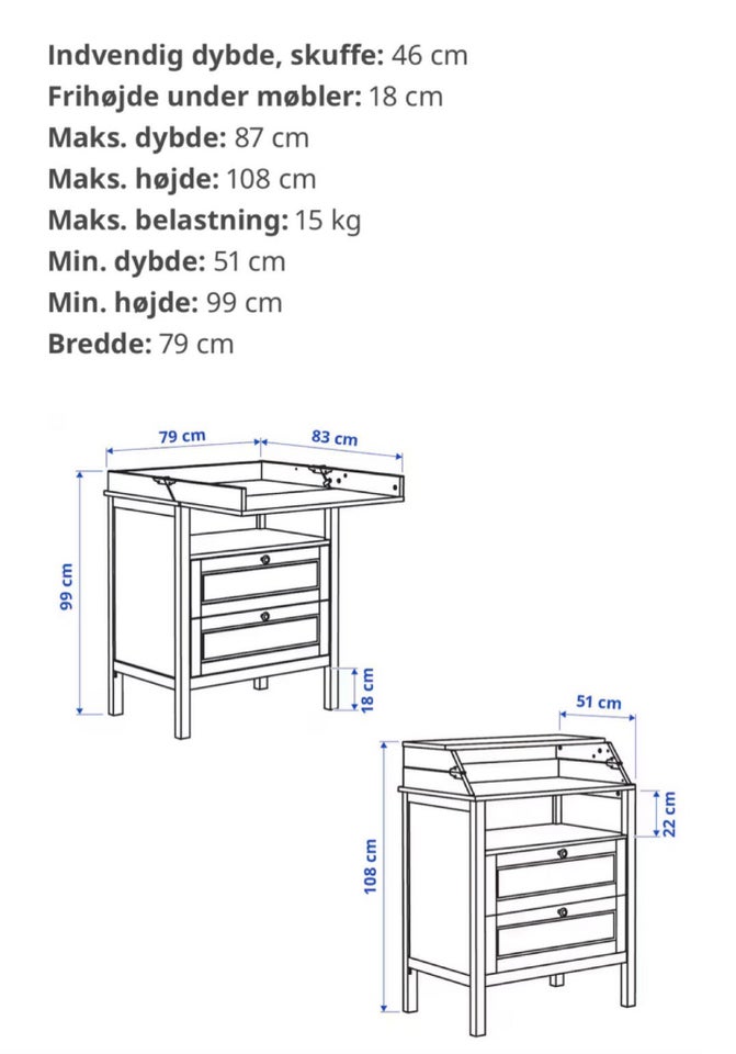 Puslebord Ikea SUNDVIK