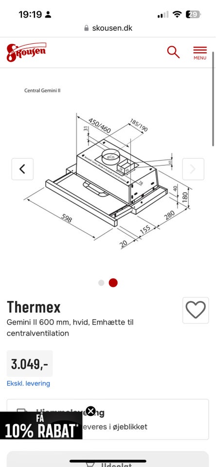 Emhætte, Thermex Gemini II