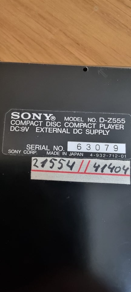 Discman Sony D-Z555