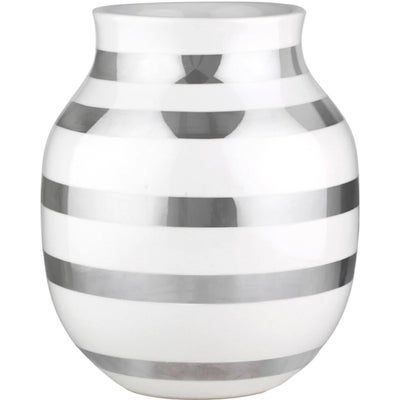 Porcelæn Omaggio Vase sølv 22cm