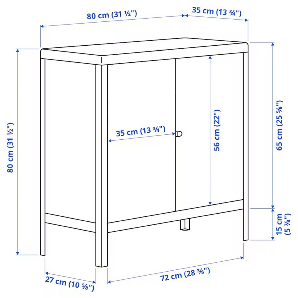 Andet skab Ikea b: 72 d: 27 h: 80