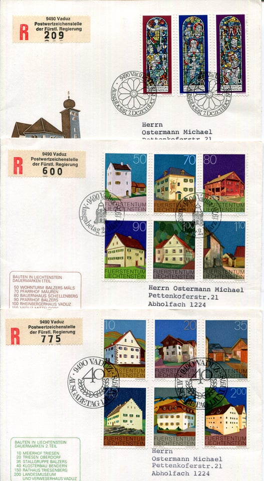 Lichtenstein, 50 FDC. Halvdelen